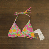 Cotton On Printed Slider Triangle Bikini Top Swim Celeste Floral White Multi S