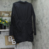 And Now This Womens Side Ties Button Up Shirt Poplin Ruched Dress Black XL