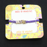 Unique Designs "Bestie" Paracord Adjustable Bracelet Purple / Gold
