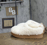 Auden Womens Mia Faux Shearling Clog Slippers 91309176 Beige Brown 7M