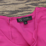 DG2 by Diane Gilman Womens Pleated Poncho Blouse 718521 Magenta Pink L