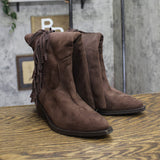 Universal Thread Patsy Tall Fringe Western Boots 94463421 Chocolate Brown 6M