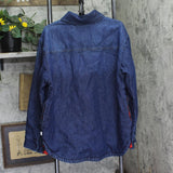 Woolrich X TGT Button-Front Flannel-Lined Denim Shacket 94612511 Blue S
