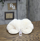 Auden Womens Paris Crossband Slide Slippers 91309154 Cream Off White M (7/8)