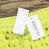 Dotti Womens Cotton Openwork Dot Cover Up Drawstring Shorts 85288 Citron Green S