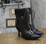 A New Day Womens Mickey Point Toe Moto Ankle Boots 90974111 Black 6M