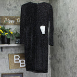 Calvin Klein Glitter Velvet Ruffle-Trim Dress Black Multi See Measurements