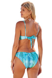 Becca Womens Knot-Front Adjustable Bikini Top Swim Pool Lagoon Blue Multi M
