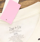 Zoe+Liv Womens Paris Fleece Graphic Pullover Sweatshirt 94987245 White Multi 2XL