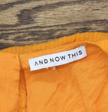 And Now This Womens Ring Open Side Woven V-Neck Dress Orange M
