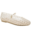 Karl Lagerfeld Paris Womens Juliska Mary Jane Jelly Flats KL265546 White Gold 8M