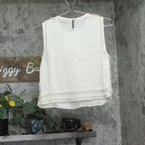 Aqua Womens Pearl Embellished Beaded Tank Top IBO26963 Ivory Off White XXS