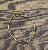 Fashion Open Cuff Bypass Bangle Stone Cluster 3 Pack Bracelets Gold Multi 2.75"
