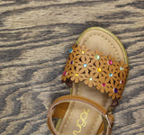 Sugar Toddler Girls Ainslie Open Toe Embellished Sandals AINSLIE R Tan Brown 7T