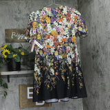 Aqua Womens Button Up Floral Print Mini Dress IDM12072 Black Multi XL