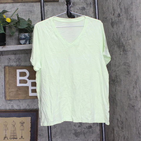 Calvin Klein Womens Plus Active Crewneck T-Shirt PF4X2302 Iced Lime Green 1X