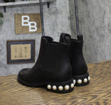 On 34th Womens Jeovana Pearl Chelsea Booties 10019682400 Black Smooth 5.5M