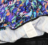 Swim Solutions One Piece Triple Tiered Fauxkini Swimsuit Navy Blue Multi 16W