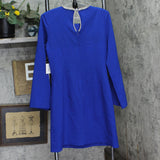 Tahari ASL Womens Rhinestone Trim Shift Dress DAM625-T4 Cobalt Blue 4