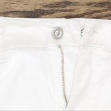 DG2 Womens Classic Stretch Crochet Hem Cropped Jean 725438 White 12P