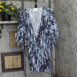 Bar III Womens Tie-Dyed Romper Swim Cover Up Woven MBFT22814 Ink Well blue M