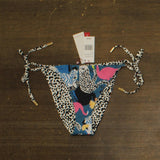Red Carter Flying High Side Tie Bikini Swim Bottom Indigo Dye Blue Multi M