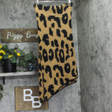 Inc International Concepts Bias Cut Scarf Fuzzy Cozy Warm Leopard Print Brown