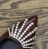 A New Day Serafina Rhinestone Slingback Heels 94661787 Burgundy Red 9.5M