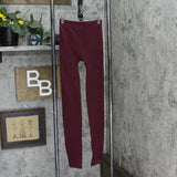 Hippe Rose Womens Knit Ribbed Fleece Lined Leggings Berry Purple M