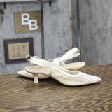 A New Day Milan Raffia Slingback Heels 93708032 Cream Off White 6M