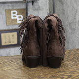 Universal Thread Womens Patsy Tall Fringe Western Boots Mid-Calf Brown 6.5M