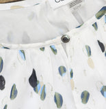 Calvin Klein Pleat Neck Sleeveless Blouse S54T880H White Multi S