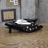 A New Day Womens Katia Heels Satin Tear Drop Rhinestone 94663381 Black 8M