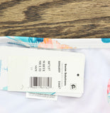 Swim Solutions Printed Shirred Tankini Swim Top Tropic Twist White Multi 18
