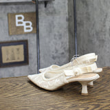 A New Day Womens Milan Slingback Pumps Lace 93708032 Cream Off White 7.5M