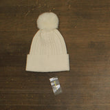 Style & Co. Womens Solid Cable Knit Beanie with Pom SC1542501 Ivory Off White