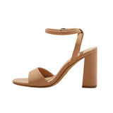 A New Day Womens Haley Ankle Strap Single Band Flare Heels 92562636 Tan Brown 6M