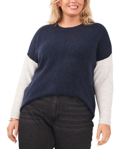 Vince Camuto Womens Plus Size Colorblocked Sweater 9251208