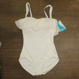 Coco Contours Womens Agate Ruffle Bandeau One Piece Swimsuit White 12 / 36D
