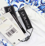 La Blanca Womens High Neck Keyhole Tankini Swimsuit Top Blue / Alboran Sea 18W