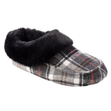 Isotoner Womens Plaid Valerie Bootie Slipper 8252 Ash Black Multi L (8-9)