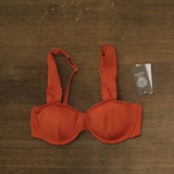 Vince Camuto Womens Padded Underwire Bikini Top V1T976 Cinnabar Orange M