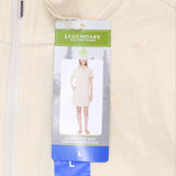 Legendary Outfitters Womens 1/4 Zip Knit Dress with Pockets Cream Off White L