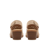 Clarks Emily2 Mist Block Heel Sandal 26181676 Sand Nubuck Brown 8W