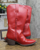 Universal Thread Reed Western Mid-Calf Boots Faux Leather 94822653 Red 7.5M