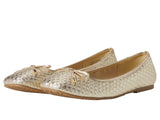 Reaction by Kenneth Cole Woven Bow Square Toe Dress Flats Gold Yellow 5.5M