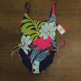 Vince Camuto Tropical-Print One-Piece Swimsuit with Side Ties Blue Multi 12
