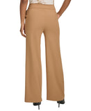 Calvin Klein Petite Solid Lux High-Rise Wide Leg Pants T42PL994 Luggage Brown 4P
