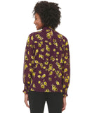 Calvin Klein Womens High Neck Smocked Long Sleeve Blouse M2HAZ558