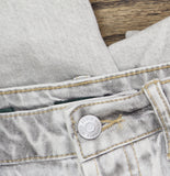 Wild Fable Womens High-Rise Button Fly Distressed Straight Jeans Blue gray 6